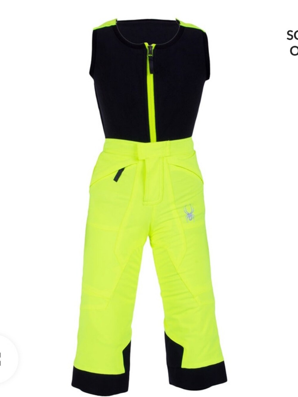 Spyder Mini Expedition Small To Tall Youth Snow Bib Pants Size 7 Bryte Yellow